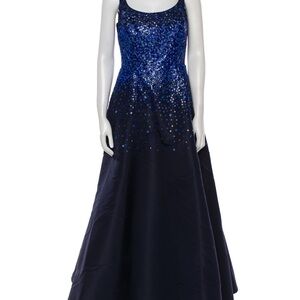 Sachin + Babi Navy Blue Sequin Dress Prom Gown
